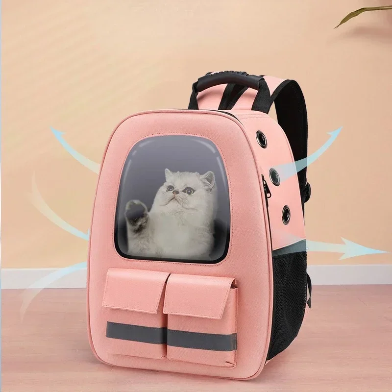 3D Transparent Window Backpack Pets Bags Space Capsule Backpack Breathable Portables Travel Transparent Bags for Small Dogs Cats