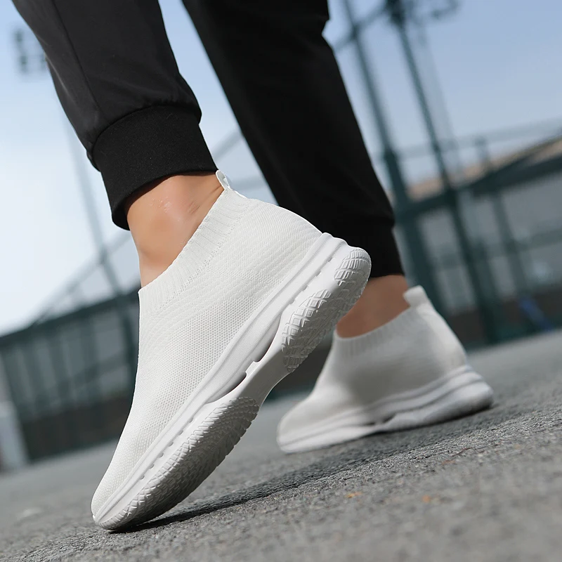 Men Elevator Shoes Height Increase Shoes for Man 6cm Summer Mesh Casual Lift Sneakers Footwear White Black Leisure Sports