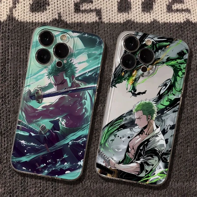 Anime New One Pieces Zoros Phone Case For Samsung S26 S25 S24 S23 S22 S21 S20 FE Note20 Note10 Plus Ultra Lite Edge 5G Clear