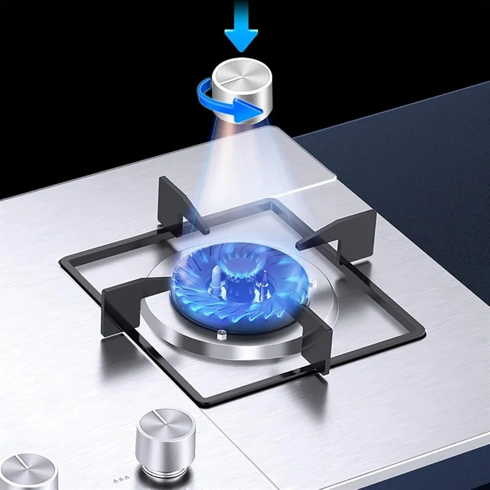 業務用ガスコンロ 4.2KW ガスコンロ ビルトイン 72cm 2口 家庭用キッチン調理器具 正方形鋳鉄鍋ホルダー＆炎付き