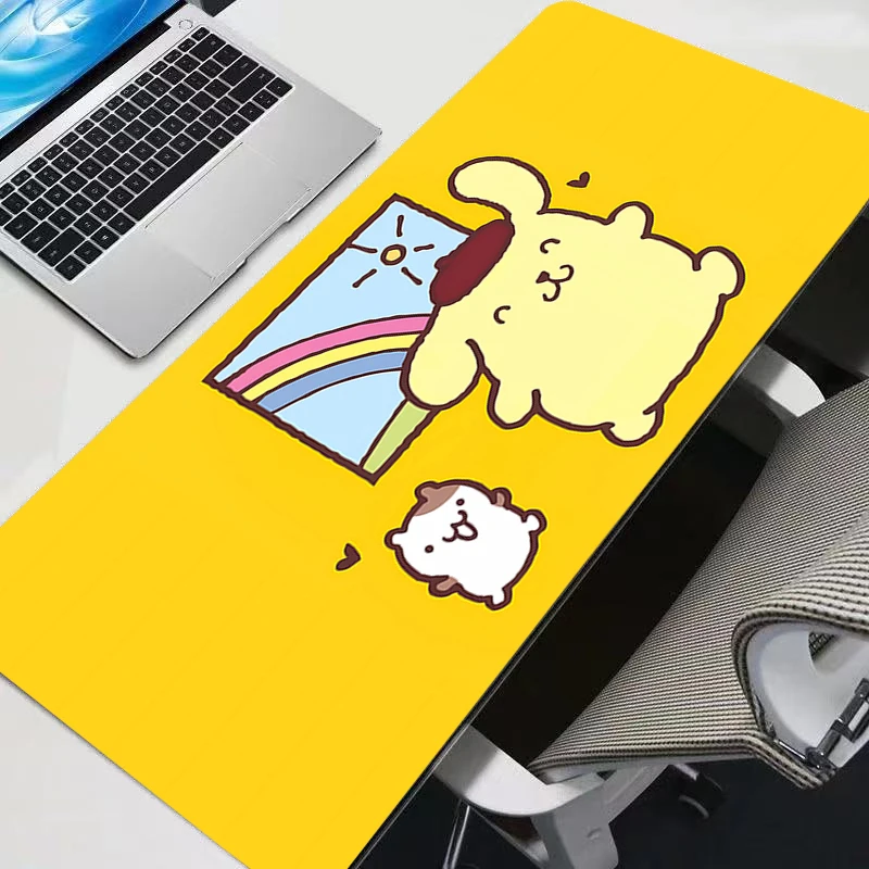لوحة الماوس Pompompurin عدم الانزلاق ألعاب مكتب حصيرة جهاز كمبيوتر شخصي مثير أنيمي ماوس لوحة المفاتيح لوحة المفاتيح ملحقات ألعاب الكمبيوتر المحمول لوحة الماوس