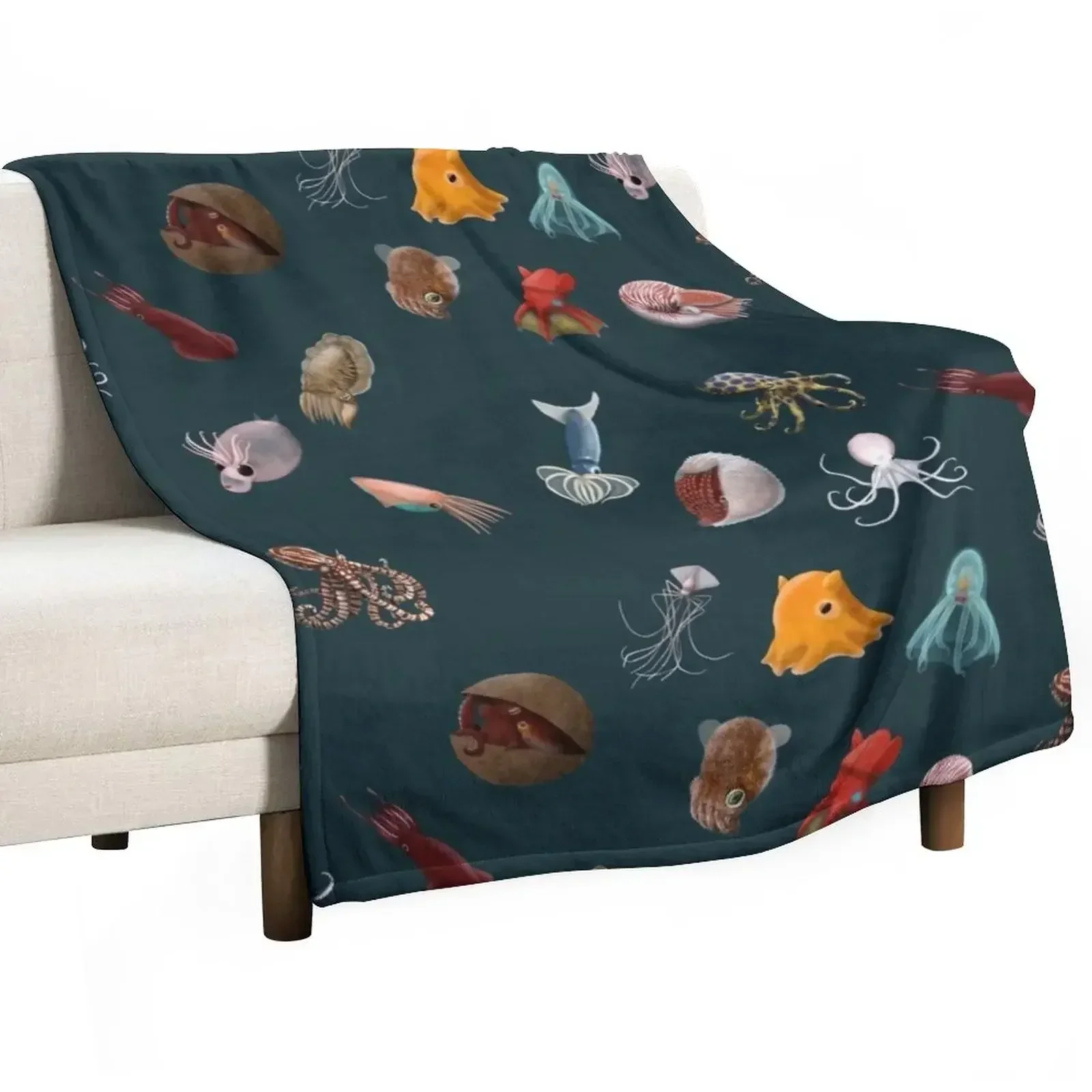 Cephalopod Collection Throw Blanket anime Bed Blankets