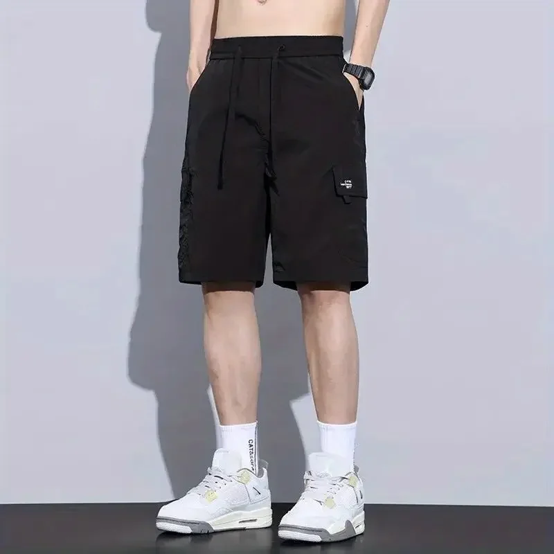 Men's Work Shorts Black Casual Pants for Man Man's Trouser Sweatpants Loose Fitting Casual Quick-drying Thin Summer s