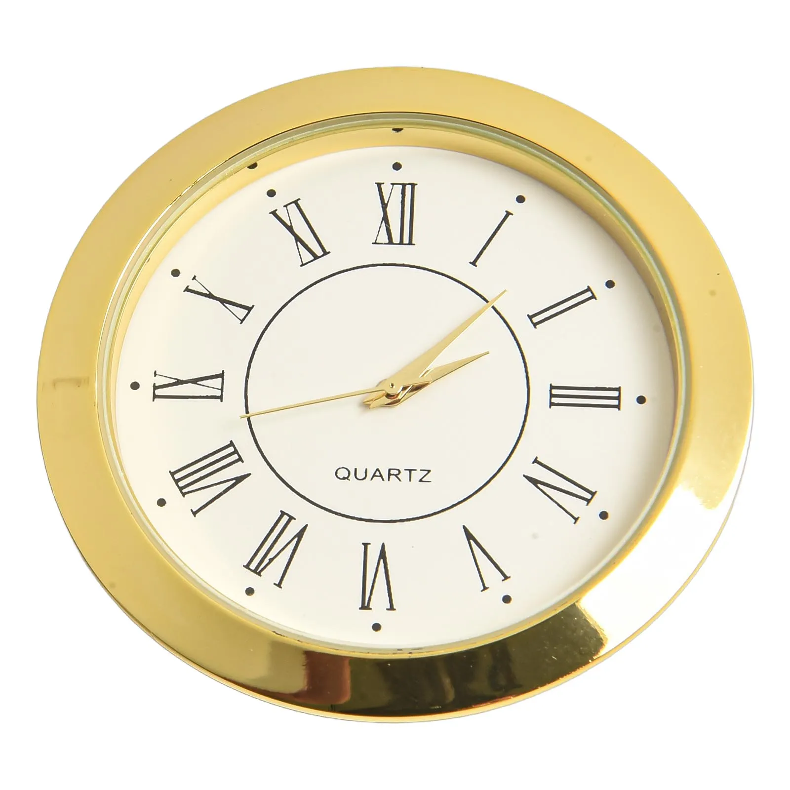 Mini Quartz Clock Outer Diameter 36mm 55mm Round Clock Insert Stainless Steel Back Silver Tone Bezel Roman Numerals
