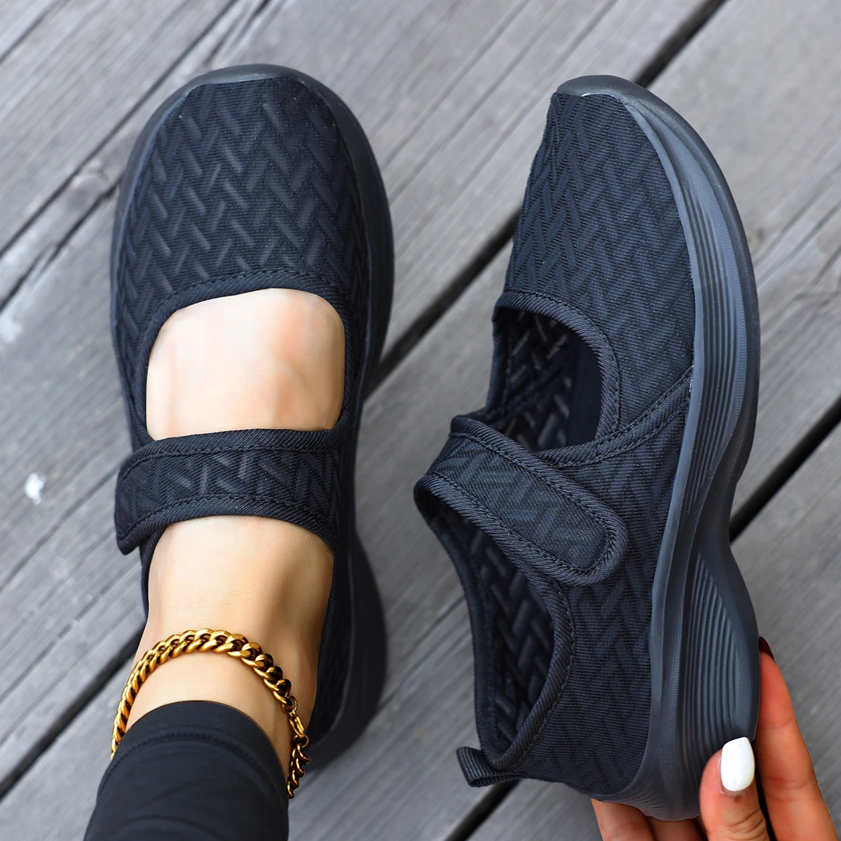 Sommerliche Damenschuhe, atmungsaktive Freizeitschuhe, Slip-On-Mesh-Schuhe, flache Schuhe, lockere und leichte Arbeitsschuhe, verstellbare Outdoor-Wanderschuhe, flache Schuhe, Mesh-Schuhe, große, atmungsaktive Reiseschuhe mit hohem Netzgewebe, die zu jeder Jahreszeit getragen werden können. – Detail 6