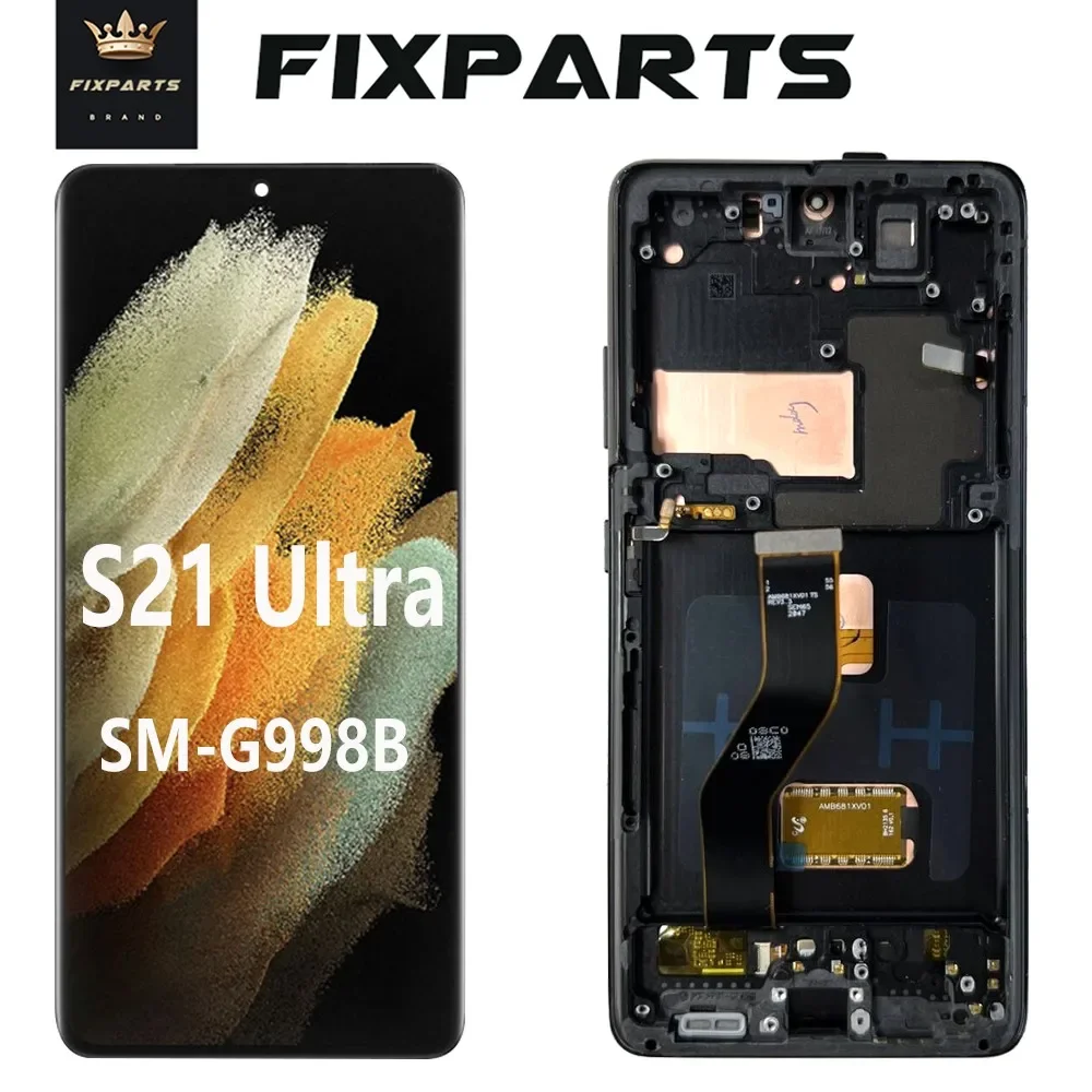 

6.8" For Samsung Galaxy S21 Ultra LCD Display Touch Screen Digitizer Assembly SM-G998B LCD G998U Screen With Frame