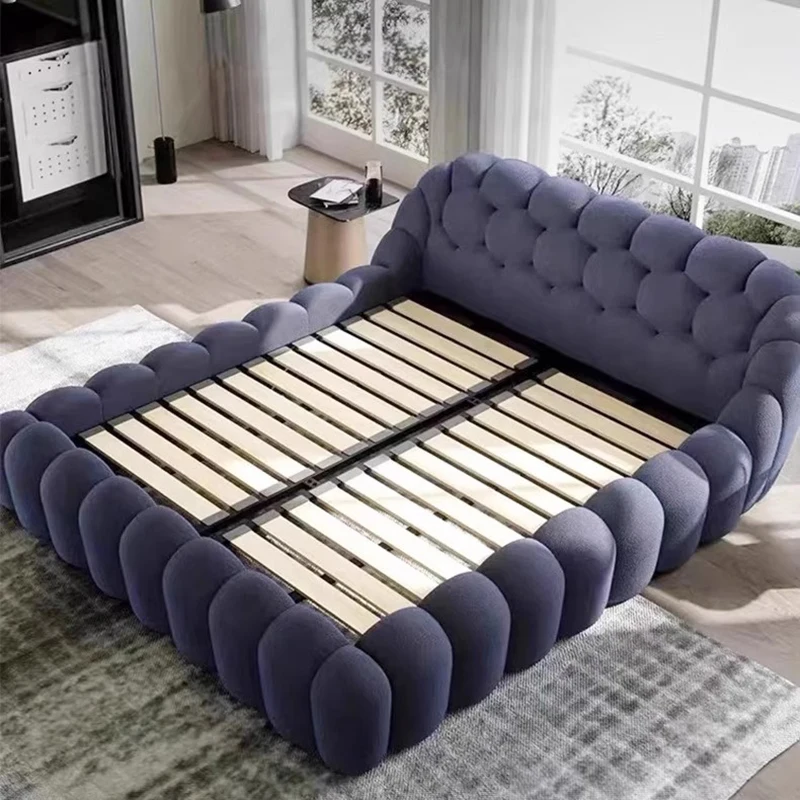 سرير مزدوج حديث بسيط الأميرة النائمة الفتيات سرير تدليك تصميم القلعة الملك الحجم Letto Matrimoniale صالة جناح الأثاث