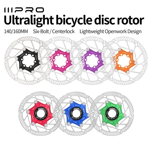 Imagen 2 del producto Rotor de Freno de Bicicleta Flotante Ultraligero IIIPRO con Bloqueo Central, Disponible en Tamaños de 140/160 mm, Freno de Disco y Múltiples Colores