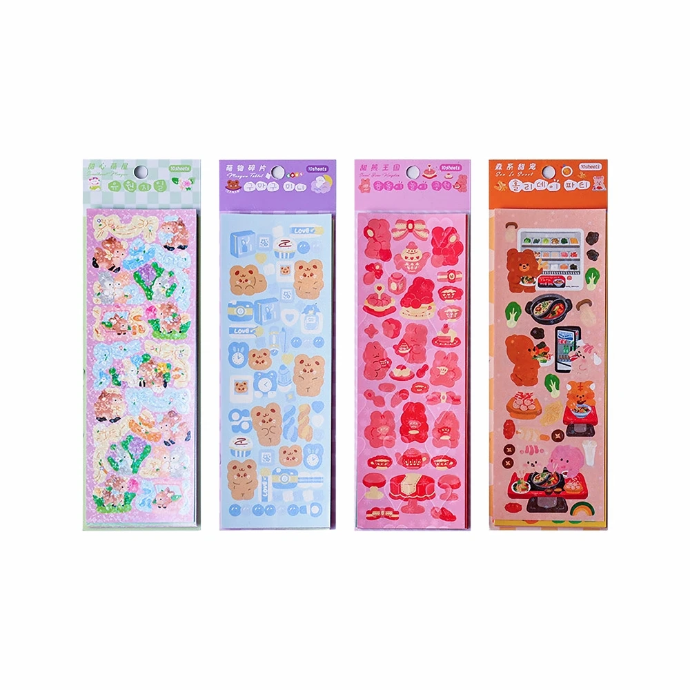 Imagem -06 - Kpop Estilo Coreano Adesivos de Decoração Kawaii Vários Adesivos Bonitos dos Desenhos Animados Obter um Presente Secreto Aleatório com Cada Compra 10 Pcs