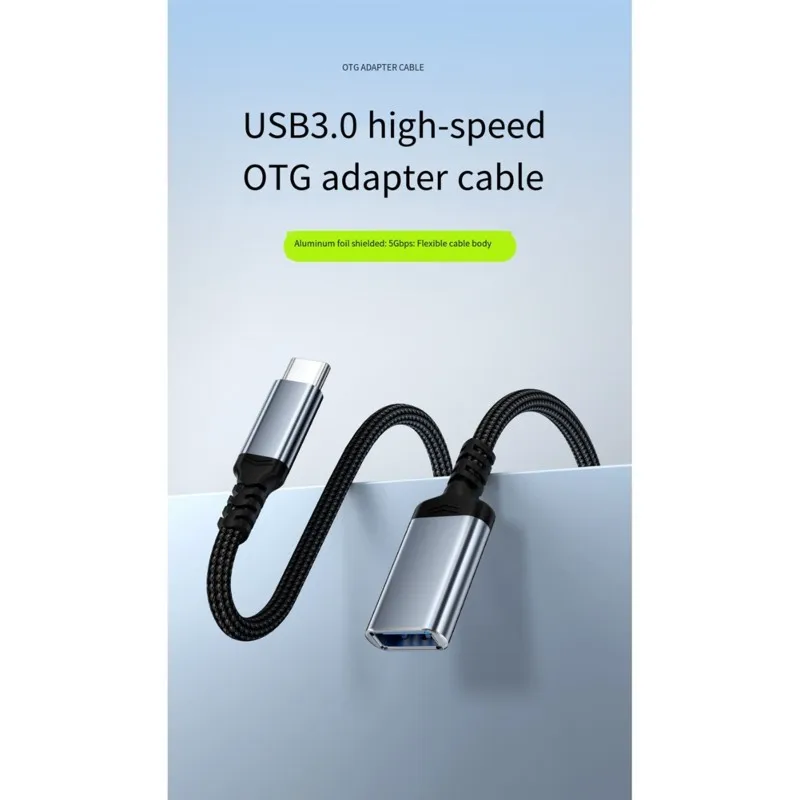 T31C-Type-C To USB 3.0 OTG Cable 5Gbps For Phone