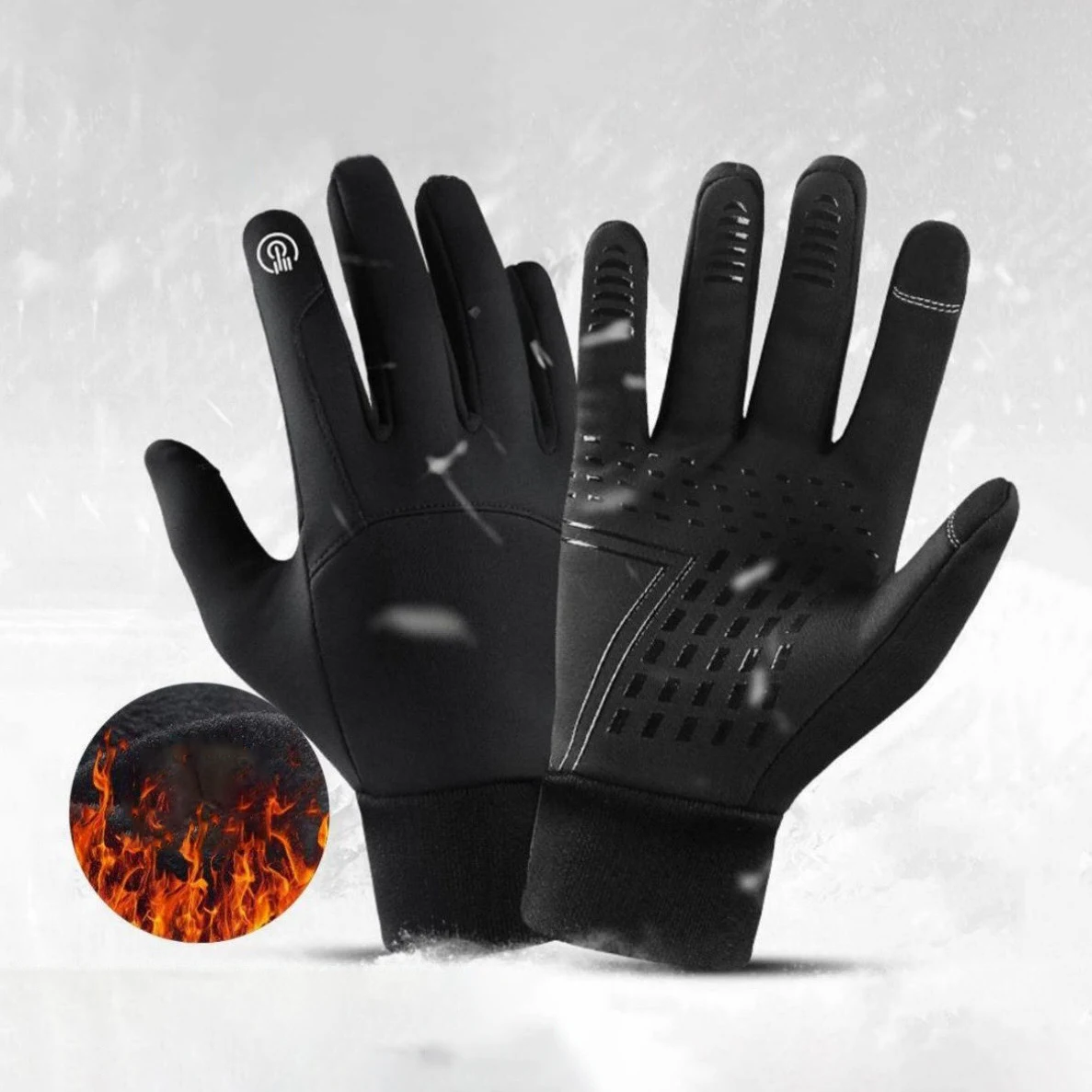 Winter-Fahrradhandschuhe für Männer und Frauen, Wandern, Herbst, warm, Camping, Skifahren, wasserabweisendes Fleece, Touchscreen, rutschfeste Pendlerhandschuhe