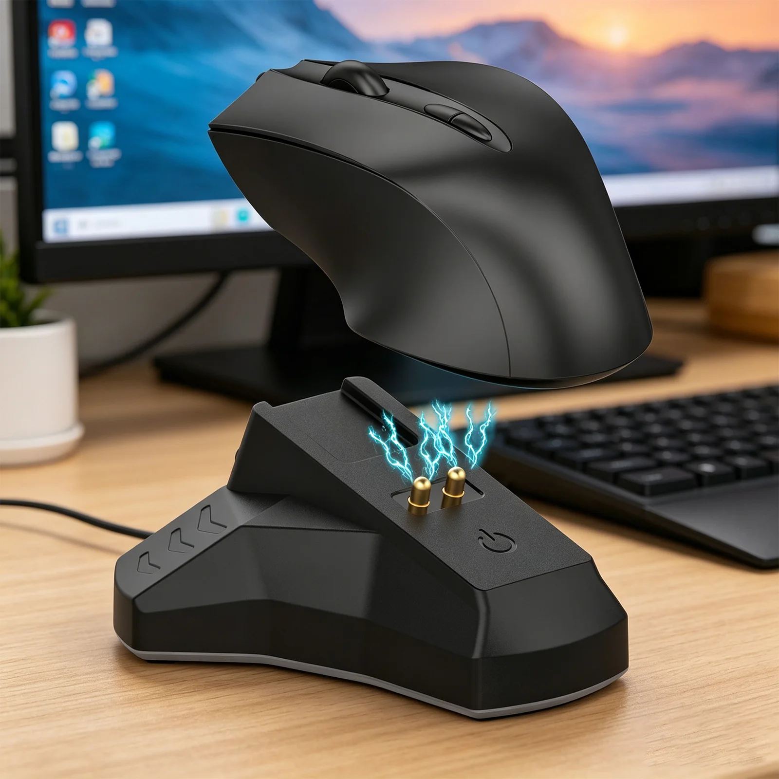 Wireless Mouse Charger for Razer Naga Pro/DeathAdder V2Pro for ViperUltimate/BasiliskUltimate with Type-C Cable Anti Slip Design view 2