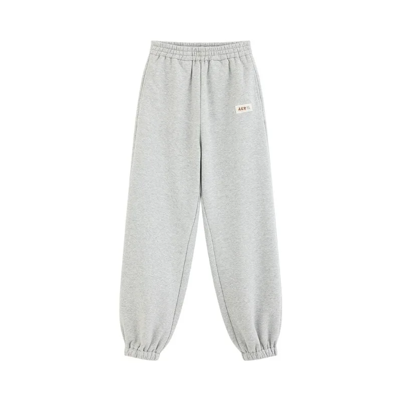 Winter Warm Fleece Jogger Pants Elastic Waist Thickened Sweatpants Casual Loose Fit Ankle-Length Trousers for Outdoor Home Wear
