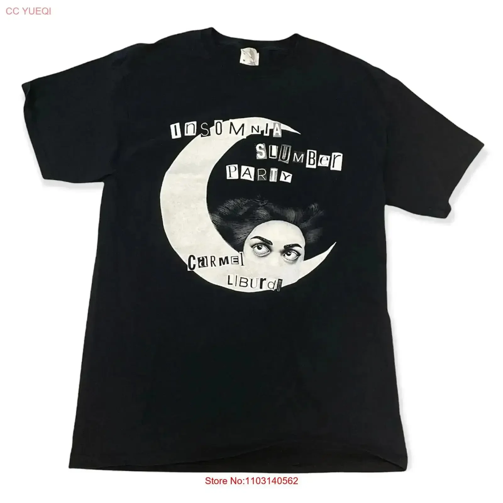 Camiseta vintage de la banda musical Insomnia Slumber Party Carmel Liburd para hombre, talla M, lavada, estilo vintage, ropa de diseñador con estilo.