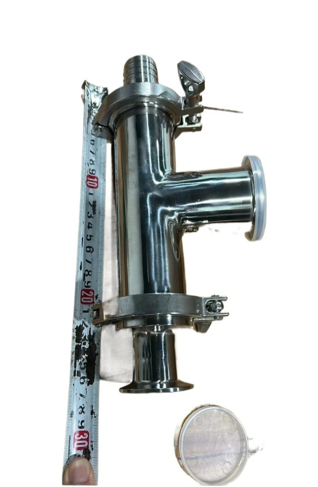 Stainless Steel Three-Way Pipe Check Valve Pneumatic Liquid Filling Machine Water Inlet Outlet Control Valve