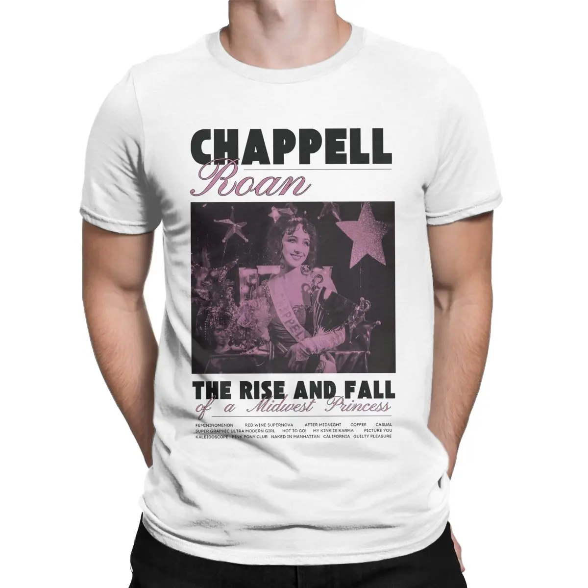 Novelty Chappell Roan Midwest Princess T-Shirts for Men Round Neck 100% Cotton T Shirts Cool Singer Short Sleeve Tees Summer