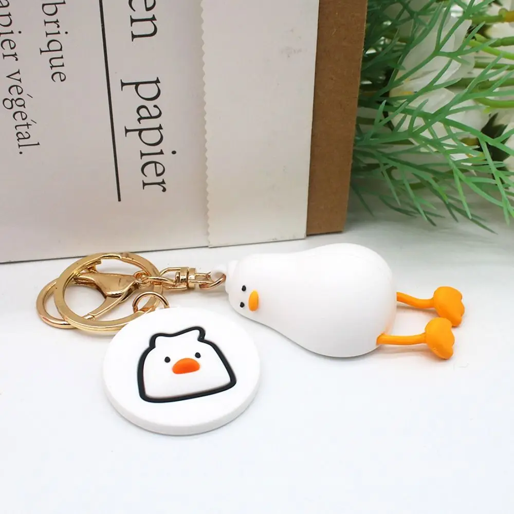 Bag Pendant Lying Down Duck Cartoon Lying Down Duck Keychain Animal PVC Lying Duck Doll Keyring Ins Trinket Female Girl Lady