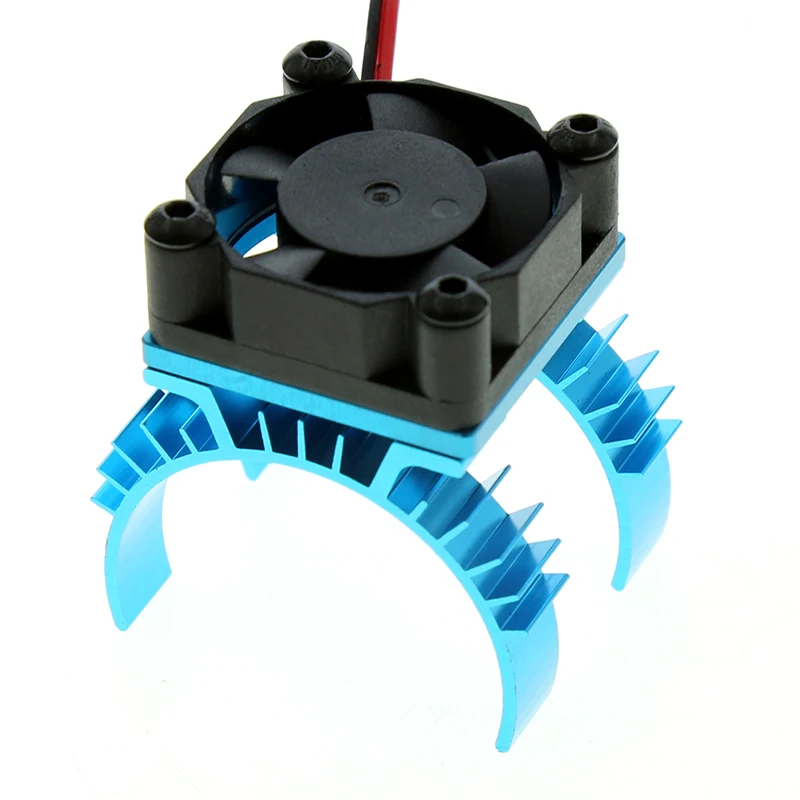 غطاء بالوعة الحرارة لمحرك السيارة الكهربائية باللون الأزرق RC مع مروحة تبريد متوافقة مع نماذج 1/10 Tamiya TT02 ملحقات قطع غيار السيارات RC