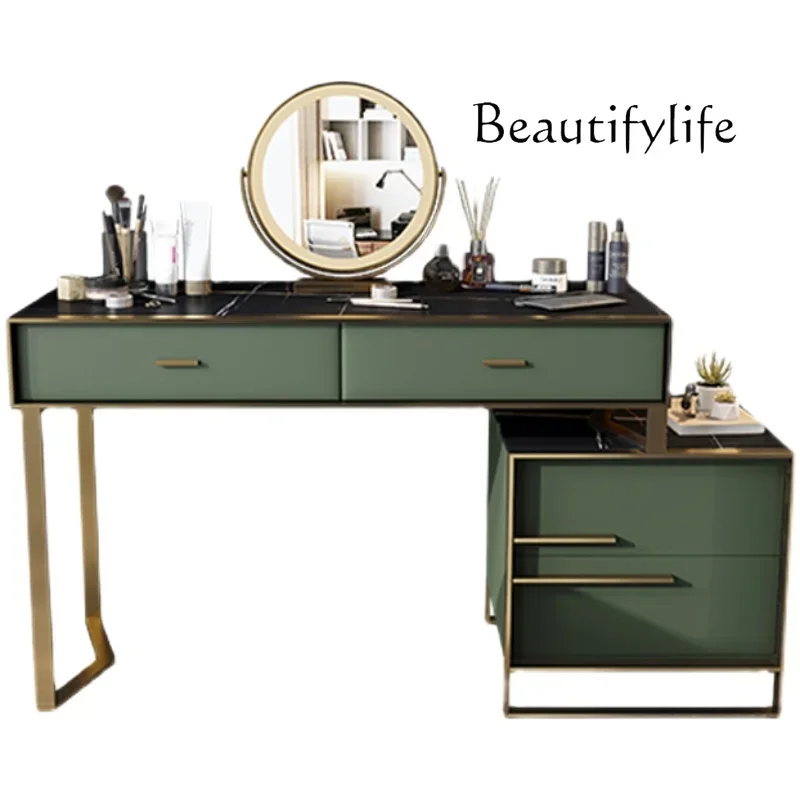 small apartment integrated solid wood dresser Dark green dresser modern bedroom rock slab dresser