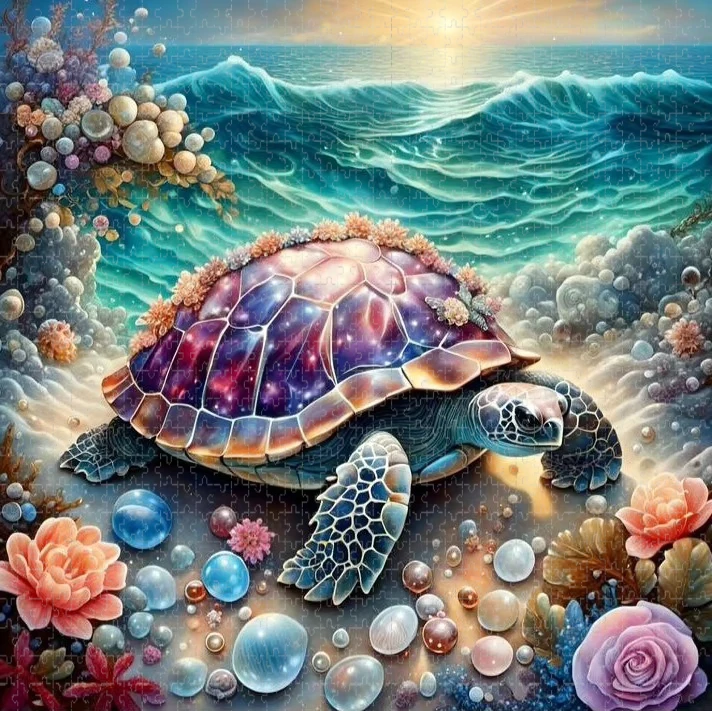 1000/500 PCS Jigsaw Puzzles Fantasy Galaxy Shell Sea Turtle Home Decor Games Landscape Puzzles Educational Toys Birthday Gifts