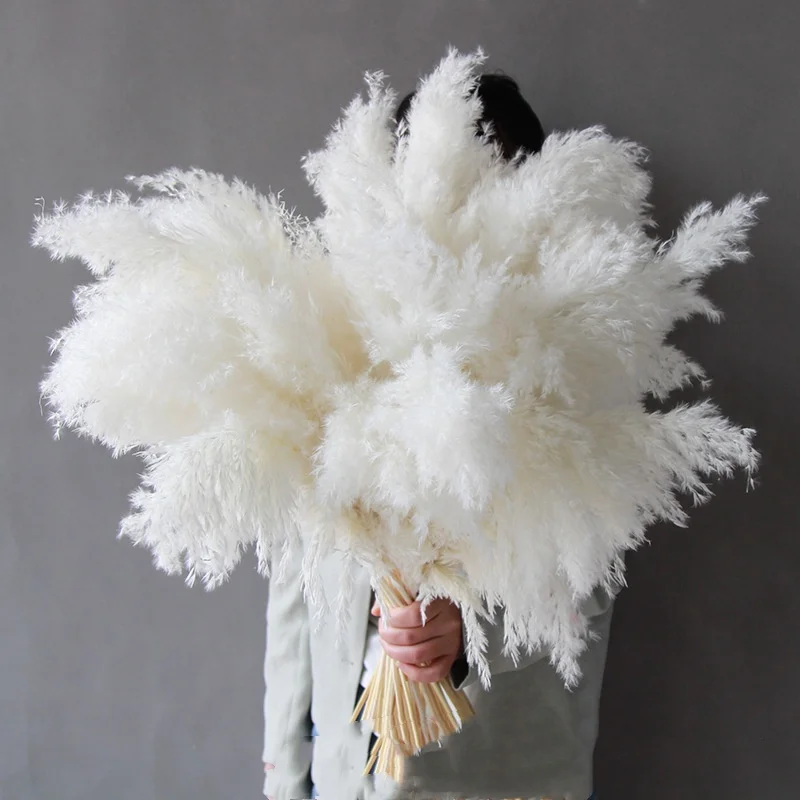 50-60cm Large Pampas Grass Decor Dried Floral Arrangement Wedding Bouquet Artificial Flower Home Christmas Boho Table Decoration