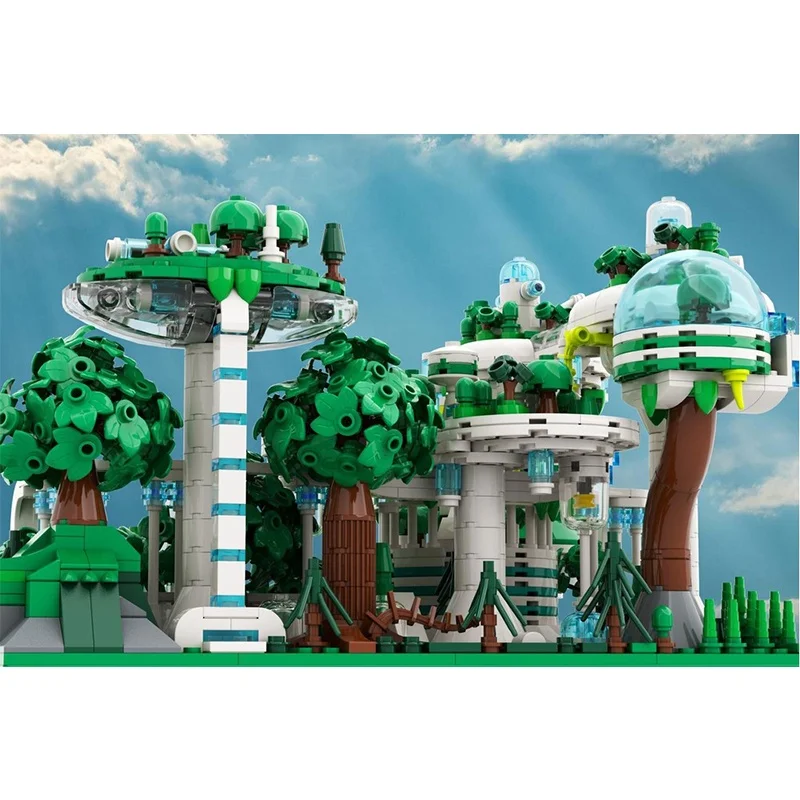 1821 pçs moc futuro cidade verde cityed modelo blocos de construção arquitetura montar diy presente natal idéia educação brinquedo aniversário