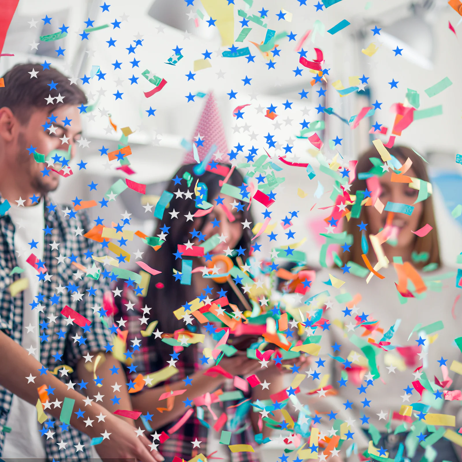 

2000pcs 10Mm Pentagram Confetti Shiny Eco-Friendly Table Scatter For Party Birthday Wedding Festival Decoration Blue Silver