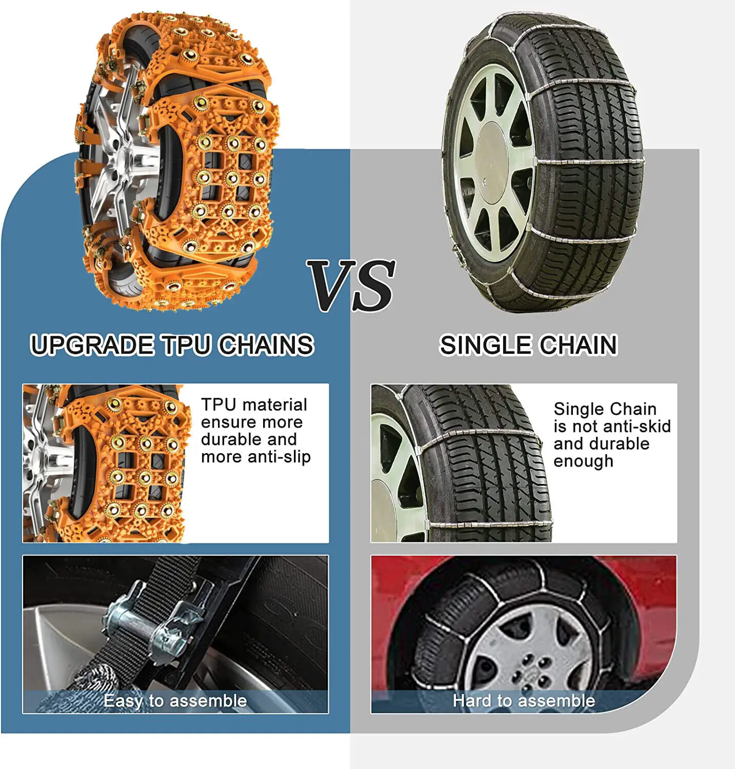 Snow Chain 1PC Urethane Wheel Ties Belts Car Tires Chains Winter Anti-slip Chain Anti Skid Plastic Snow Chains