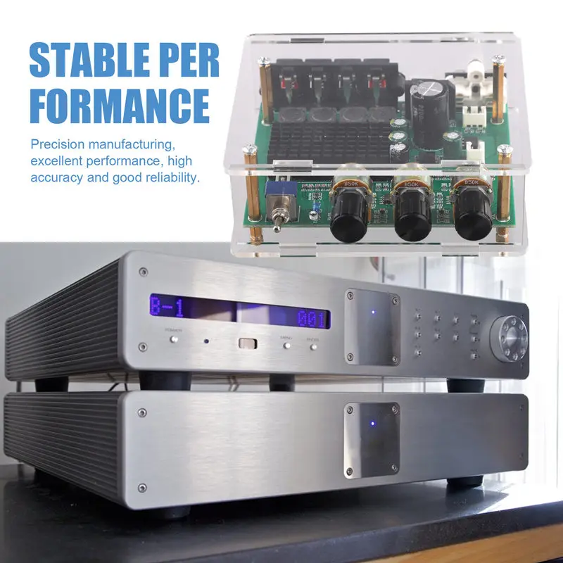 TPA3116D2 Audio Amplifier Board Digital Stereo Amplifier Audio Board 2-Channel 80Wx2 With Shell-A78P