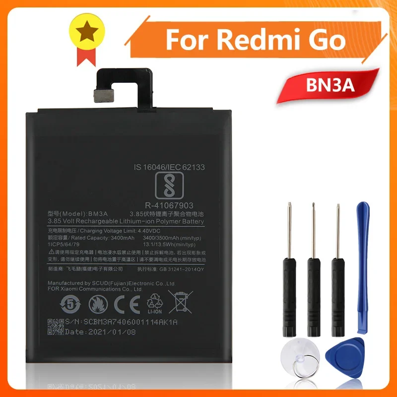 

Phone Battery Mi BN3A For Xiao mi Redmi GO 3000mAh Replacement Battery + Tool