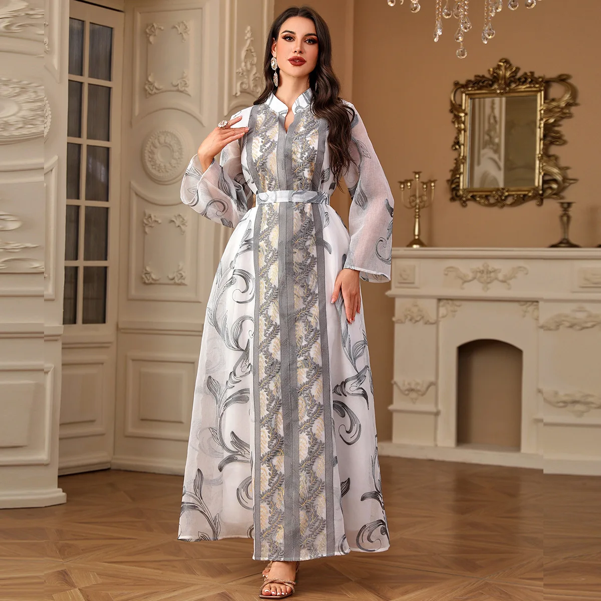 Eid Abaya voor Vrouwen Nieuwe Mode Borduren Moslim Jurk Ramadan Dubai Kaftan Turkije Gewaad Islamitische Kleding Caftan Marocain Femme