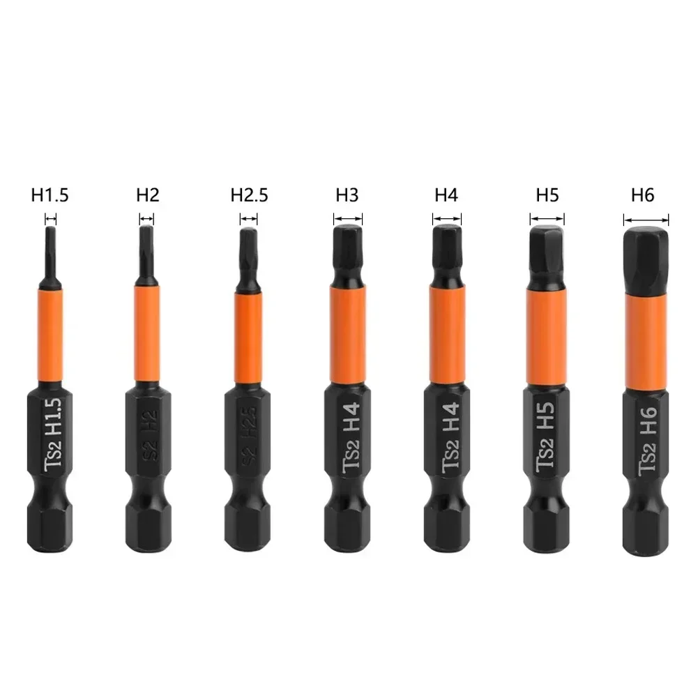 1PC 磁気六角ドライバービット H1.5-H6 クイックチェンジインパクトドライバー電動ドリルビットセット 1/4 インチ六角シャンク 50 ミリメートル長さ