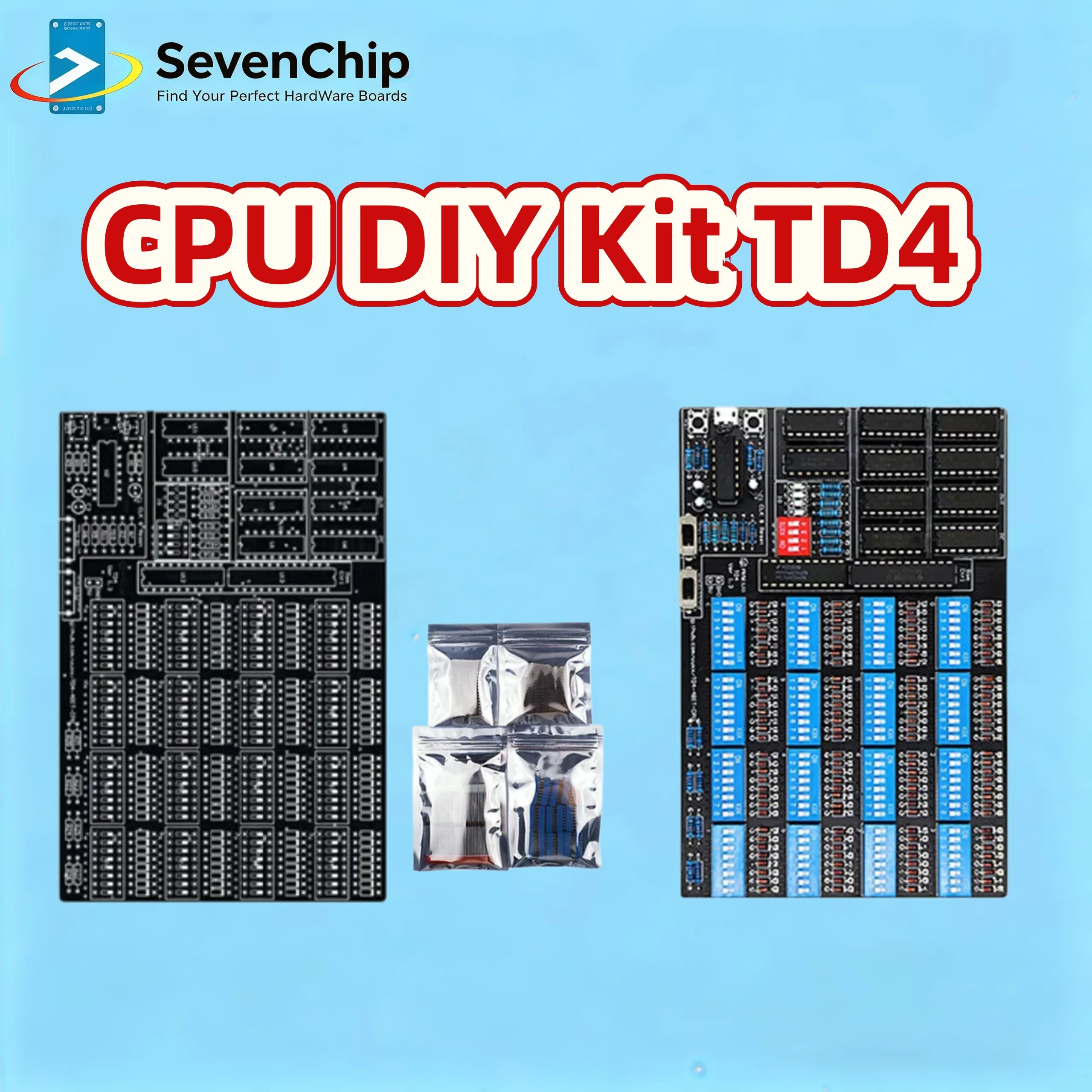 CPU DIY Kit TD4 CPU Make a Simple 4-bit CPU By Yourself Open Source Software and Hardware Including PCB and All Components