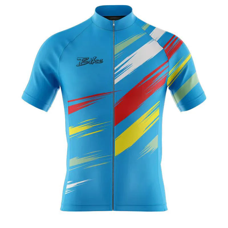 Y2k Summer New Short-Sleeved Cycling Clothes Outdoor Mountain Road Car Sweat Breathable Cycling Tops Harajuku Rainbow Clothe Men