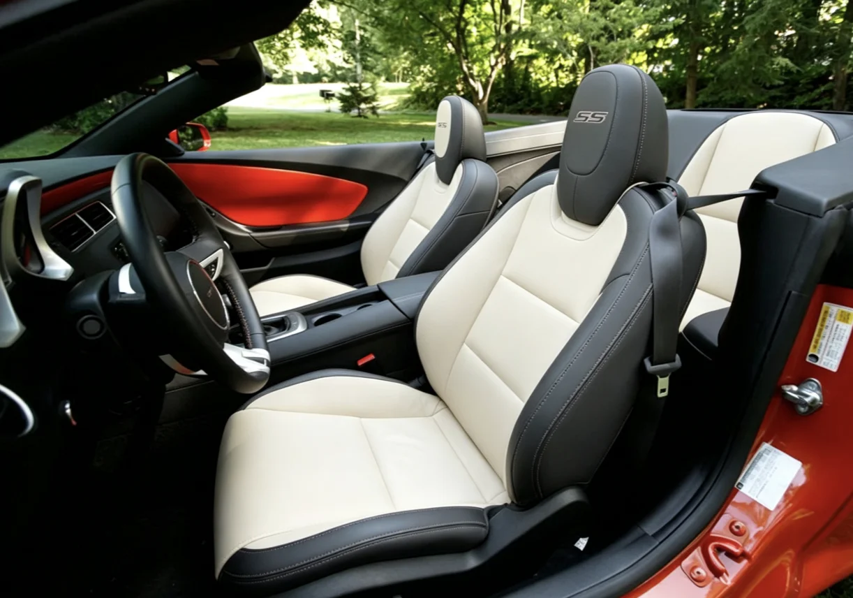 Für Chevrolet Camaro 2011~2015 Maßgefertigte Autositzbezüge Luxuriöses Nappaleder 100% Passgenau Innenausstattung 360 ° Vollständige Abdeckung – Detail 9