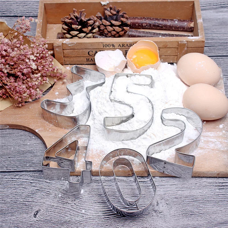 

9Pcs/set Large Size Number Shape Cookie Cutter Stainless Steel Cookies Mold Fondant Cake Decorating Tools