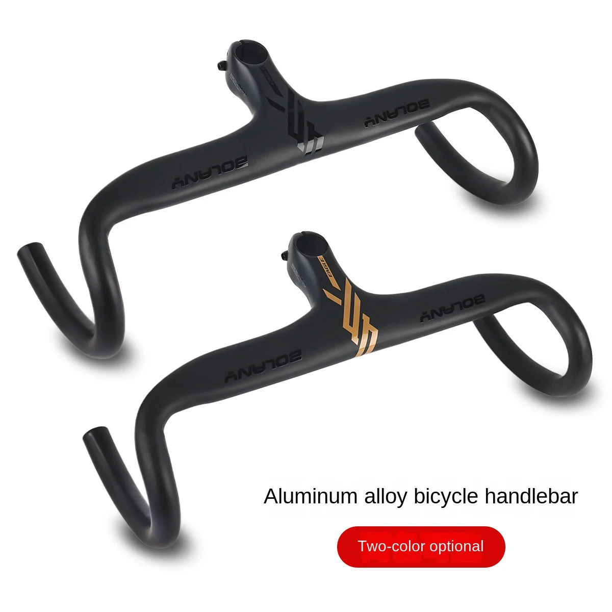 Road Bike One-Piece Aluminum Alloy S-Shaped Curved Handlebar Lightweight Reduce Air Resistance