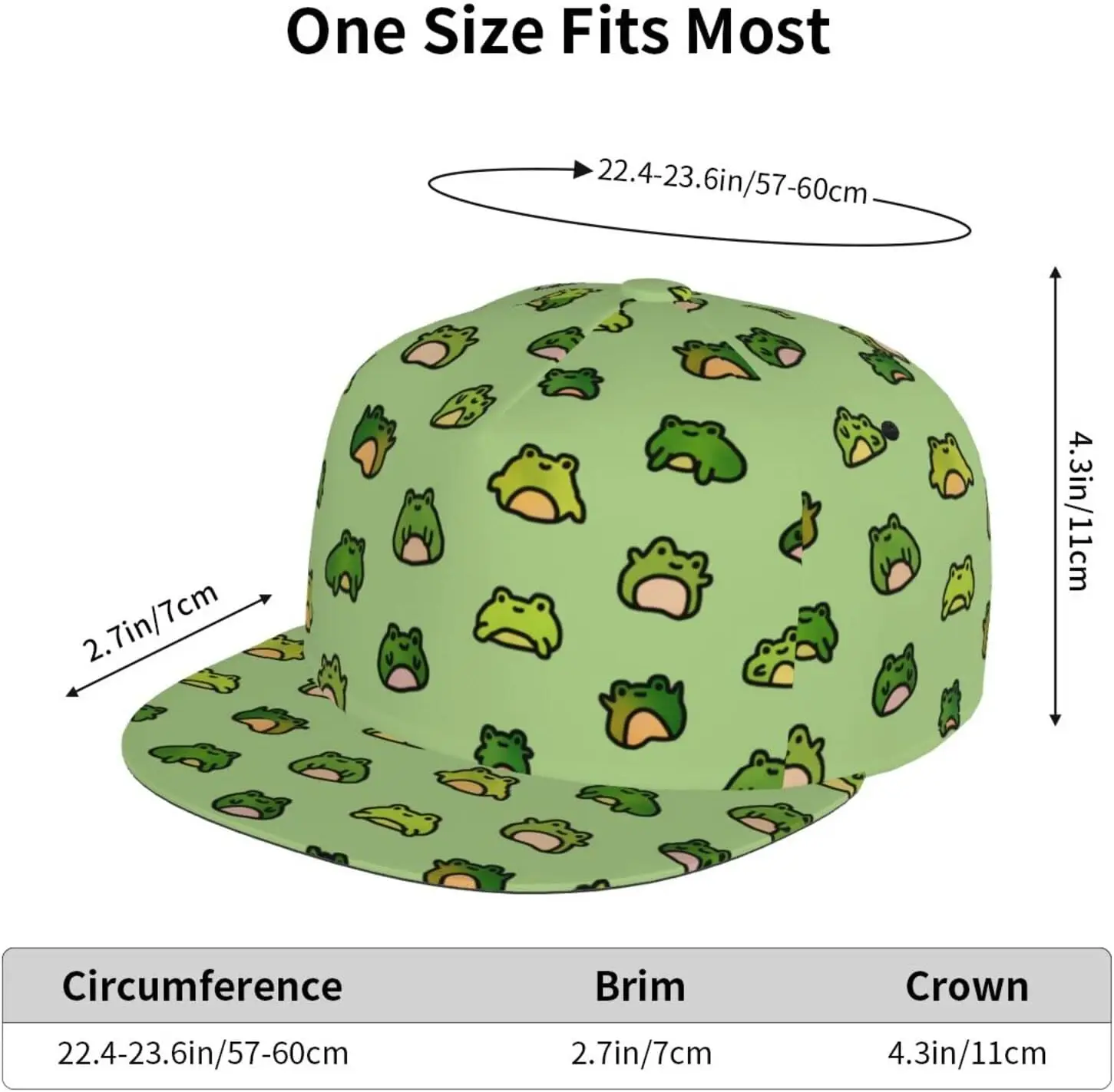 Cute Funny Frog Baseball Cap Frog Hat for Adult Teens Adjustable Cute Frog Print Baseball Hat Cap for Men and Women