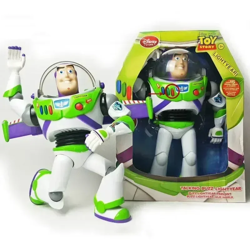 Disney 33CM Pixar Toy Story 4 Buzz Lightyear Talking Action Figures Cloth Body Model Doll Limited Collection Toys Gift