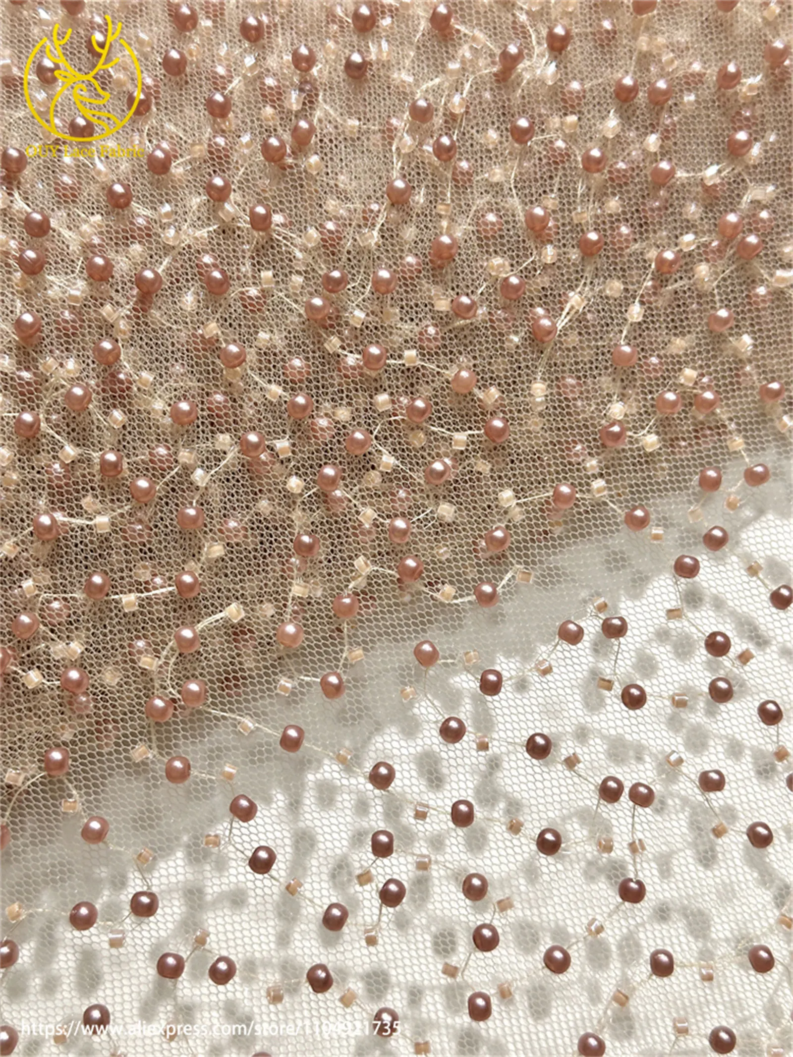 Großhandel Heißer Verkauf Eis Blau Afrikanischen Nigerian Perlen Spitze Stoff für Nähen Damen Party Hochzeit Hochzeit Kleid Material – Detail 9
