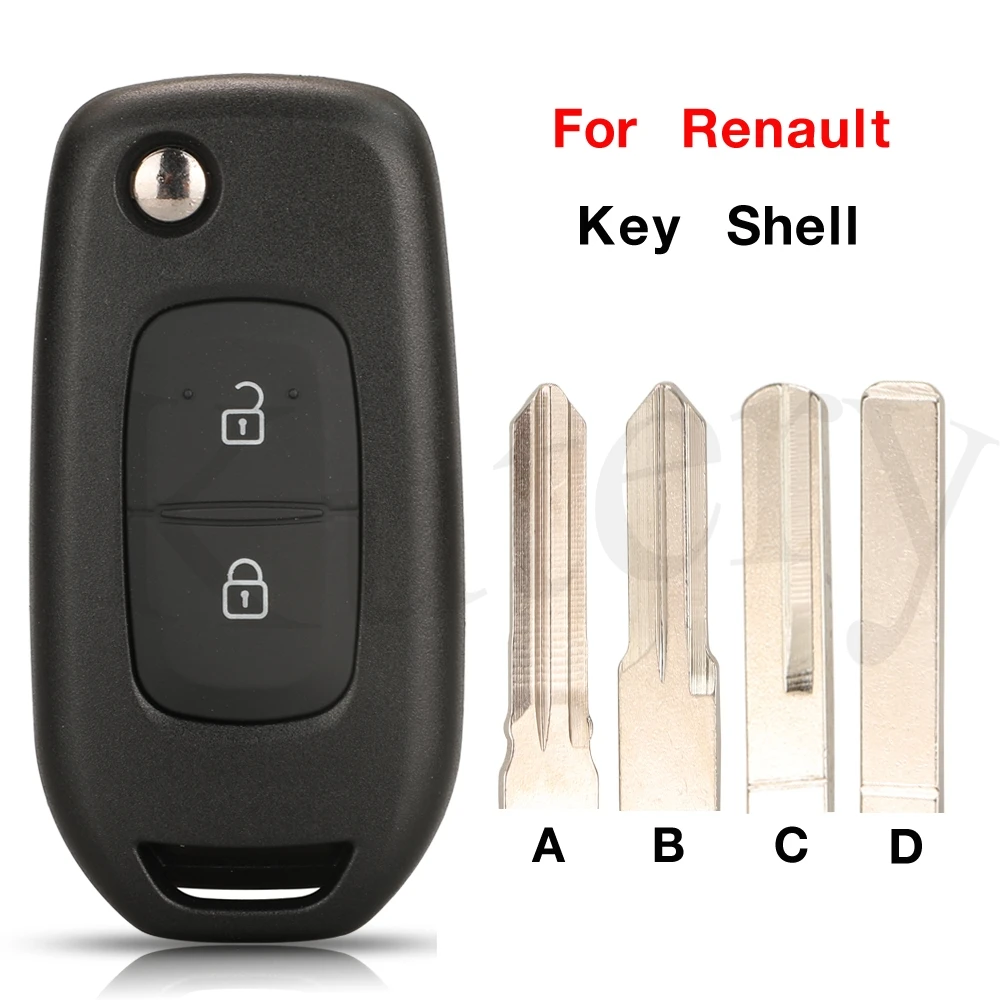 jingyuqin 2 Buttons Folding Flip Remote Key For Renault Kadjar Captur Megane 3 Symbol With 4 Types Uncut Key Blade Replacement