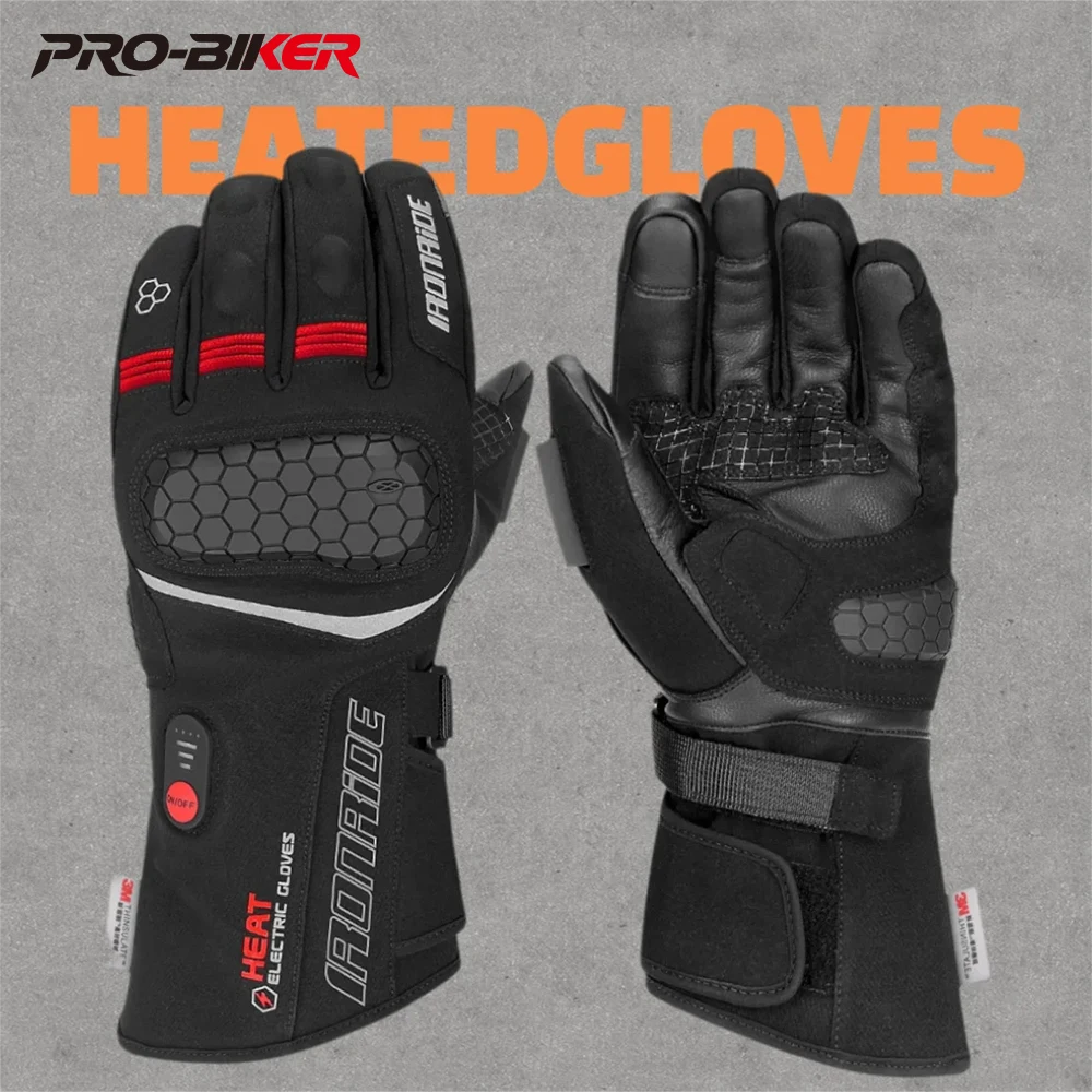 

Winter Motorcycle Electric Heated Gloves Touch Screen Motorbike Heated Gloves Rechargeable Heating Thermal Gloves For Snowmobile
