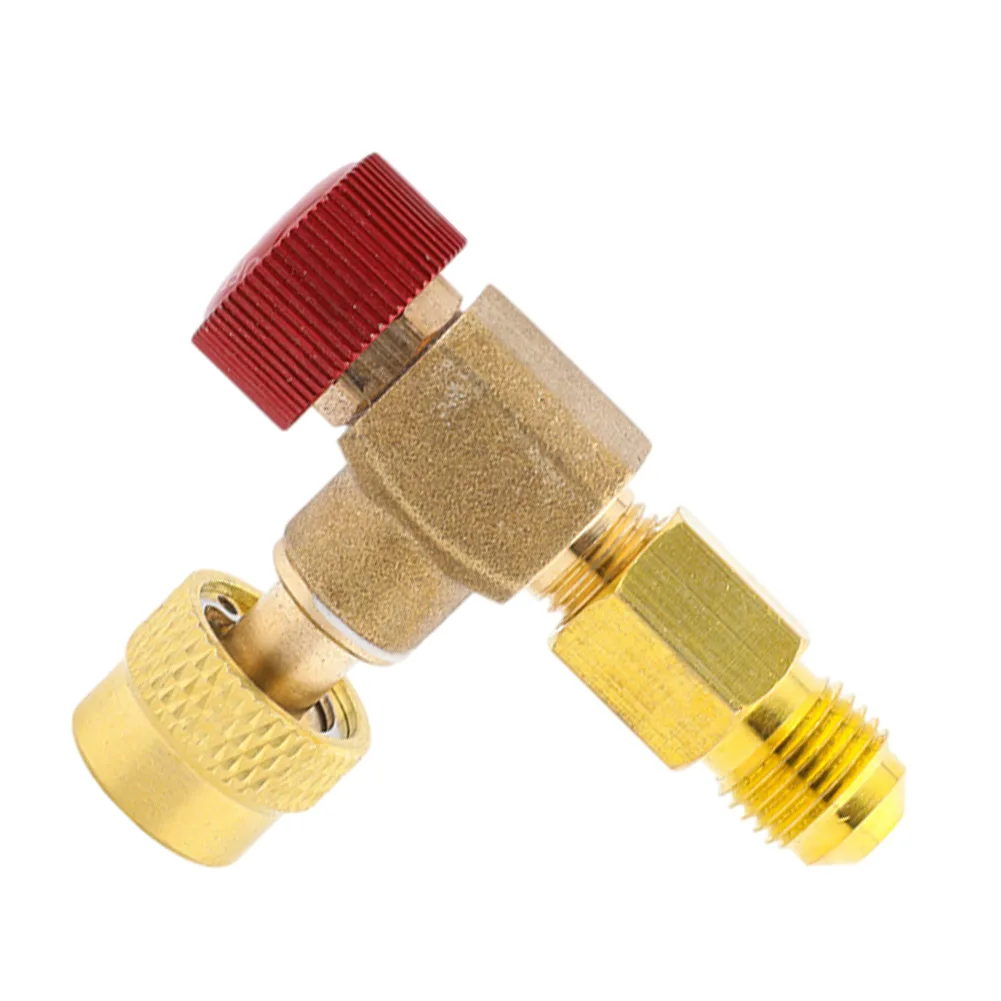 Red and Blue HVFor AC Control Valve Kit in Brass for For AC Manifold Split Compatible with For R410A R134A R22 R32 R404A R407C