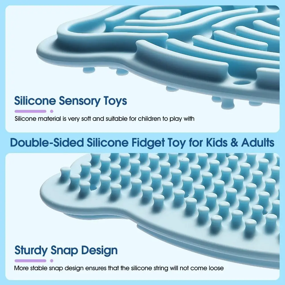 New Silicone Sensory Activity Board 12 Strings Stress Relief Fidget Toy Calming Double-Sided Rainbow Sensory Adults