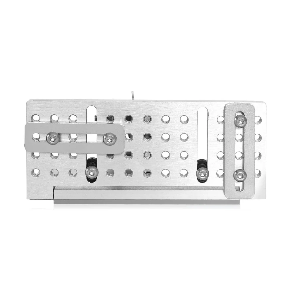 

Tool Positioning Jig with Embedded Hinge Clamp and Adjustable Angle Locking Knob for Belt Grinder Sharpening Applications
