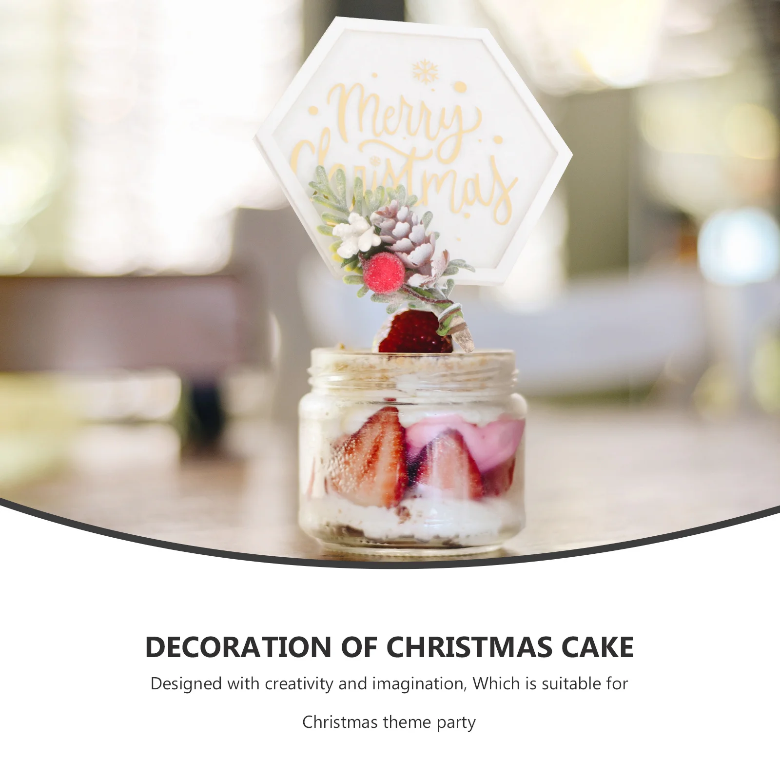 2 szt. Dekoracje świąteczne do ciast, ozdoby na przyjęcia, patyczki do dekoracji babeczek, dekoracje do pieczenia