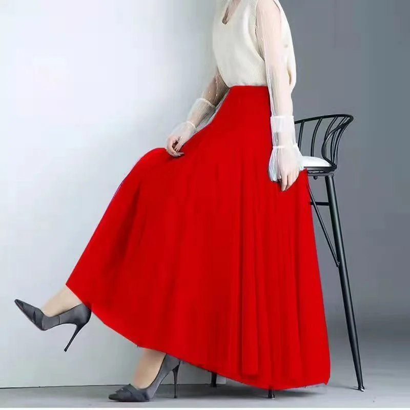 

Swing Dance Dance High Waist Skirt Middle Long A-line Dance Skirt Korean Fashion Skirts Clothes for Women