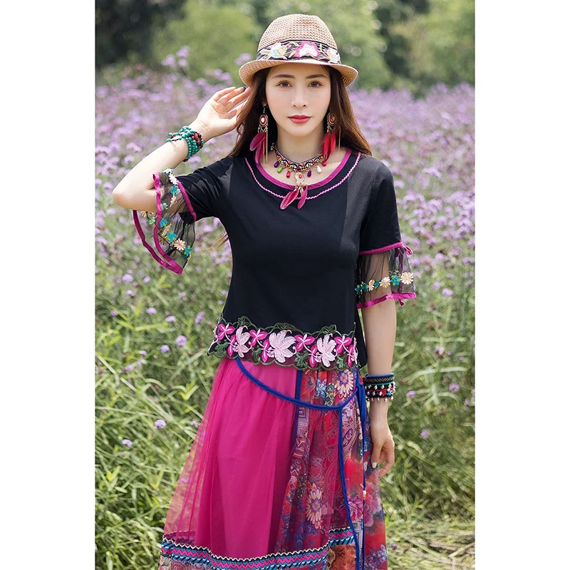 Elegant dresses for women vintage  Oriental chinese shirt tang suit female Summer tops traditional dress embroidery lady top