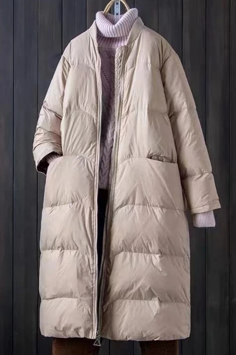 

Winter New Women's Down Jacket Commuting Warm Baseball Stand Up Collar Down Jacket