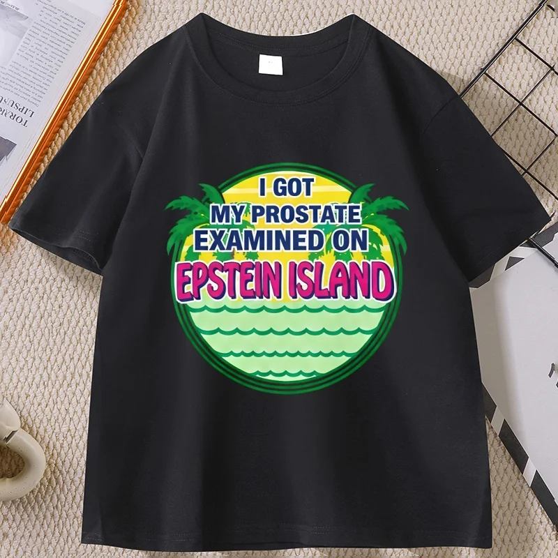 Epstein Island Grafik-T-Shirts für Herren und Damen, Sommer-Baumwoll-T-Shirt, Unisex, Rundhalsausschnitt, bequeme, weiche T-Shirts, Streetwear-Kleidung.